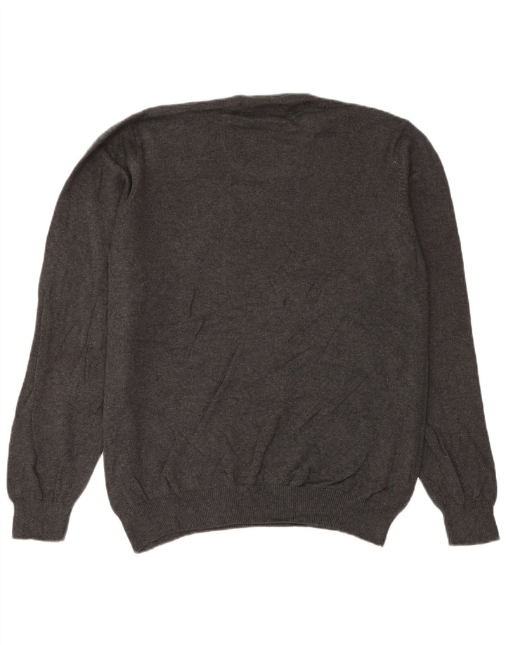 Suéter masculino Marks & Spencer com ajuste regular e decote em V XL algodão cinza