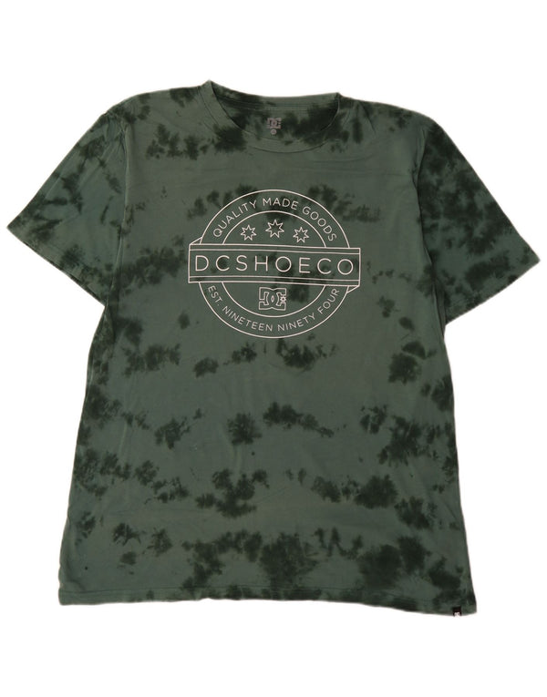 Camiseta gráfica masculina DC Top XL verde tie dye algodão