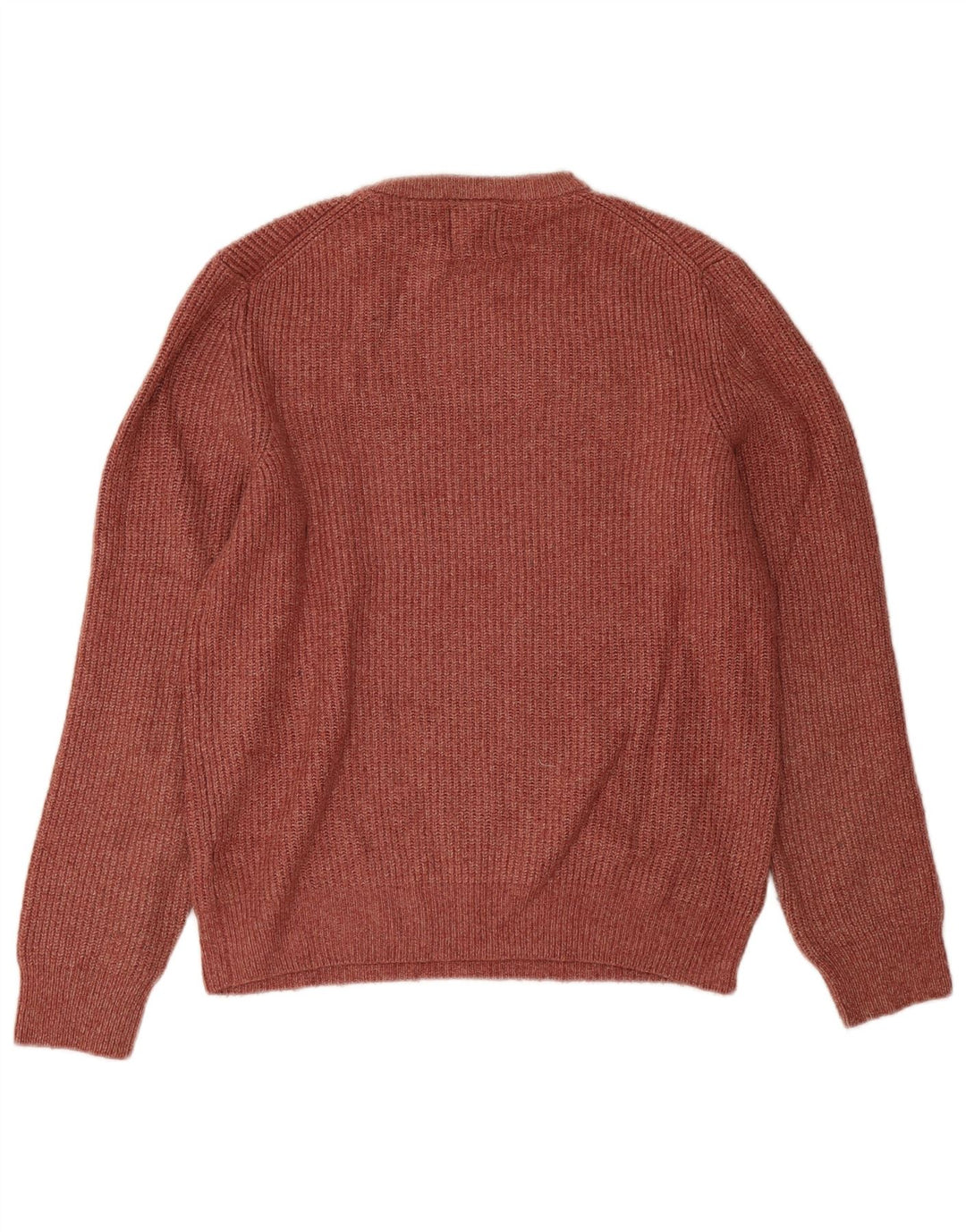 Suéter masculino Marks & Spencer com gola redonda, pequeno marrom poliamida