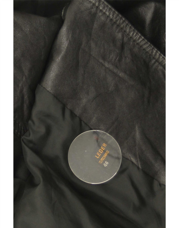 Casaco de couro masculino vintage EU 46 pequeno preto