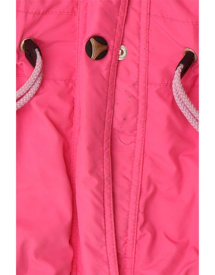 Jaqueta de esqui com capuz feminino Colle UK 10 poliéster rosa pequeno Colourblock