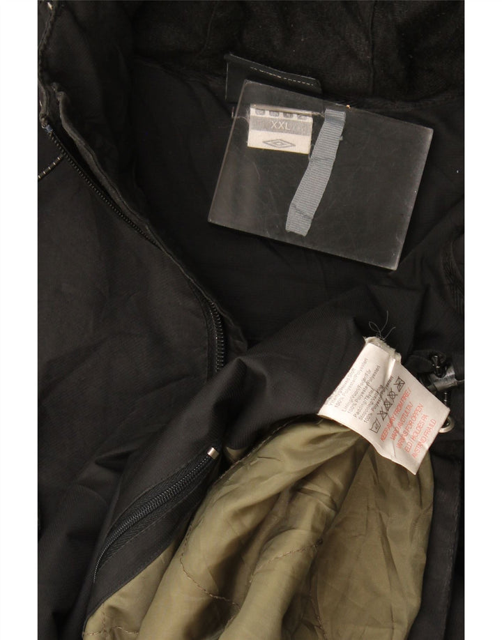 Jaqueta corta-vento masculina Umbro com capuz UK 44 2XL poliéster preto