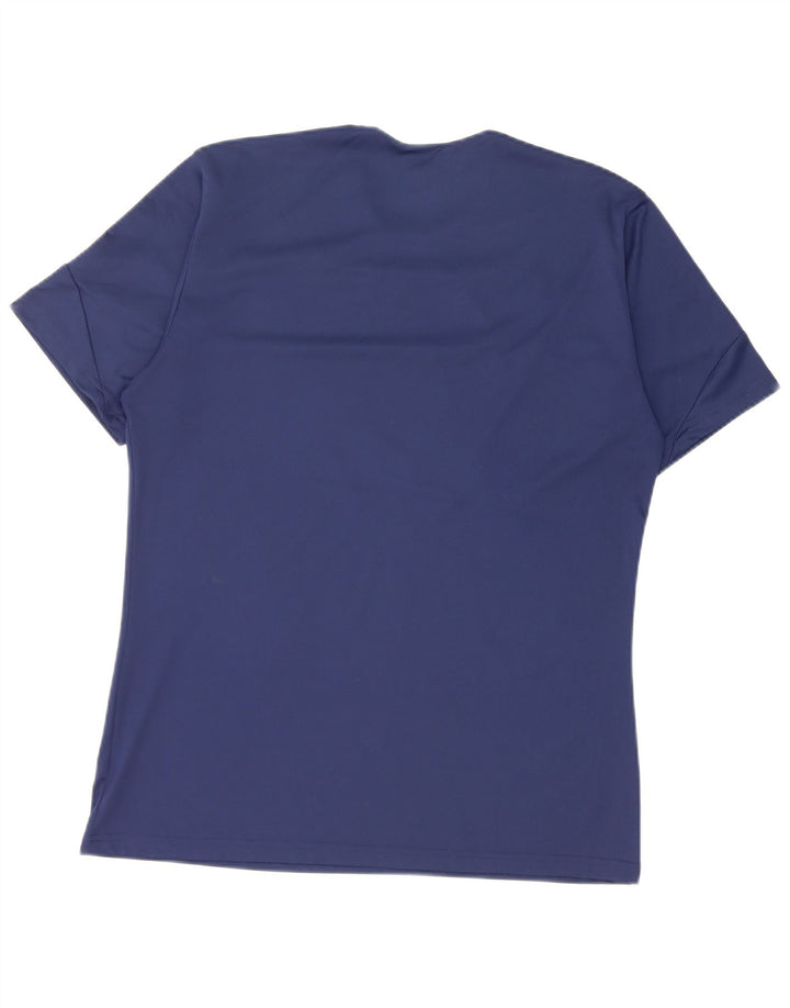 Adidas Masculino Climalite Camiseta Top Médio Azul Marinho Colorblock