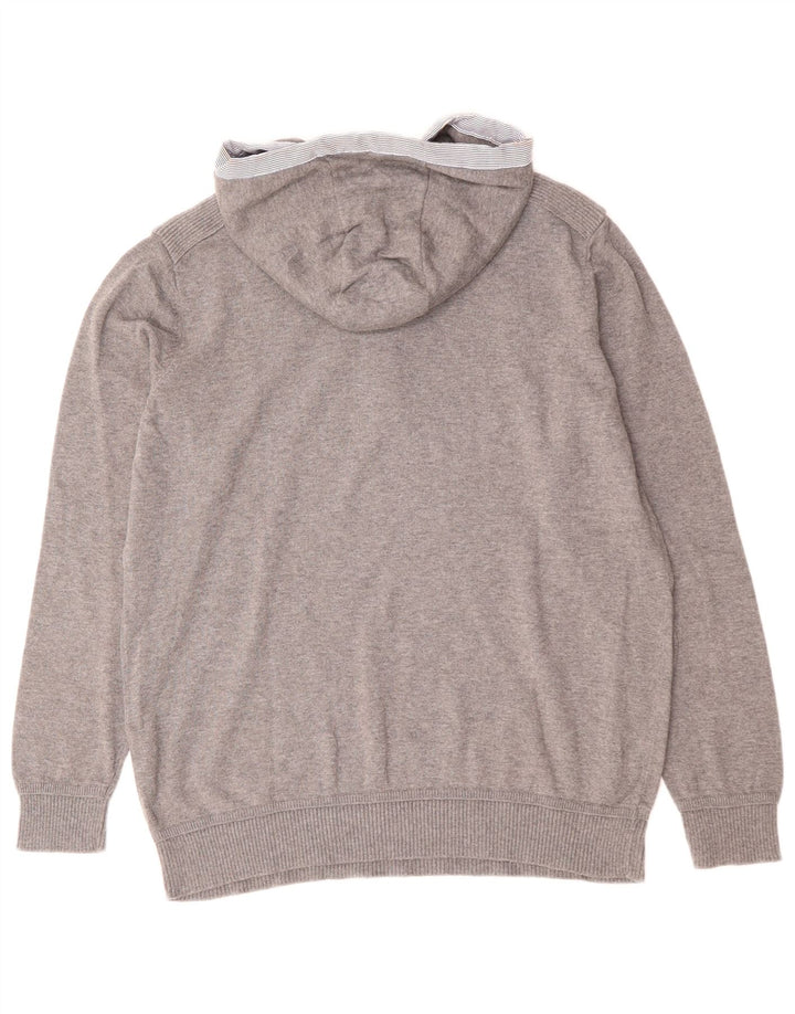 Suéter masculino MASSIMO DUTTI com capuz e algodão cinza grande