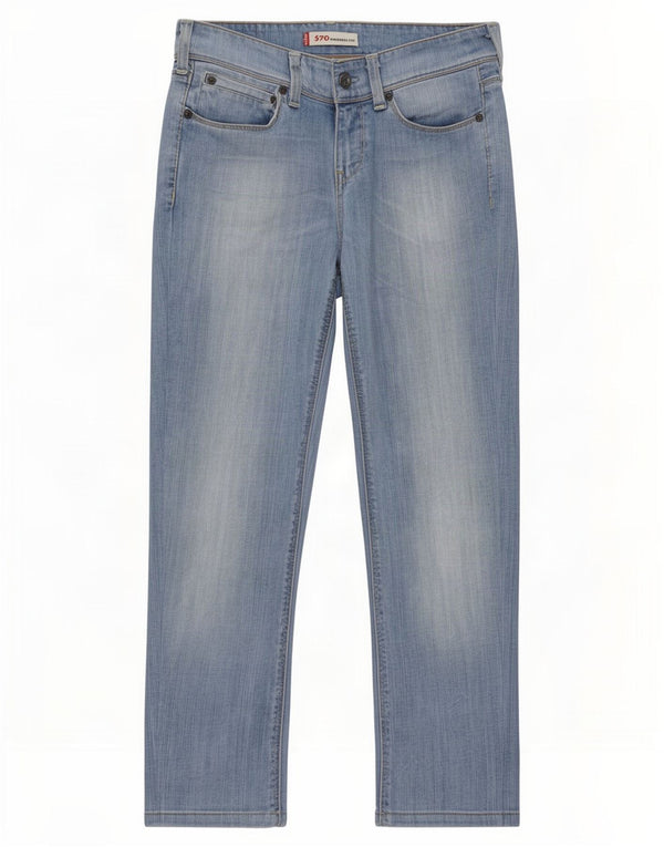 Calça jeans feminina Levi's 570 Straight W30 L28 azul algodão
