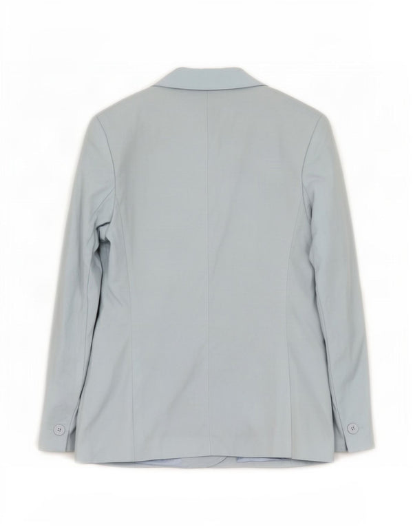 Jaqueta blazer feminina de 3 botões Marks & Spencer Reino Unido 12 viscose azul médio