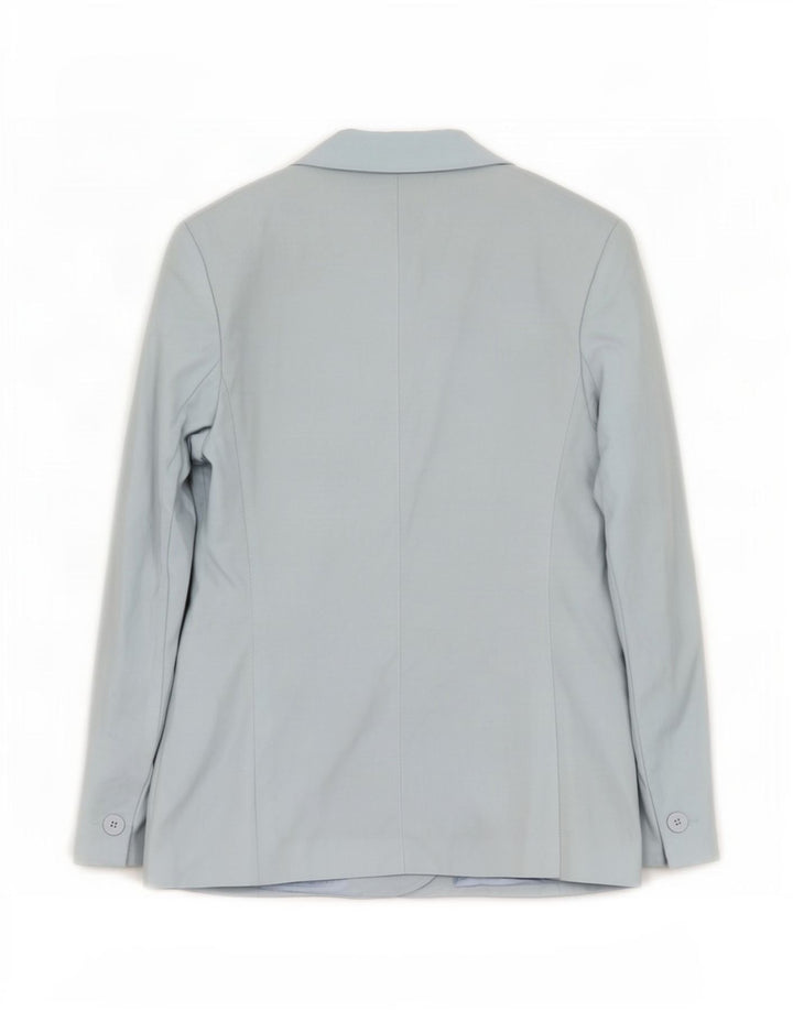 Jaqueta blazer feminina de 3 botões Marks & Spencer Reino Unido 12 viscose azul médio