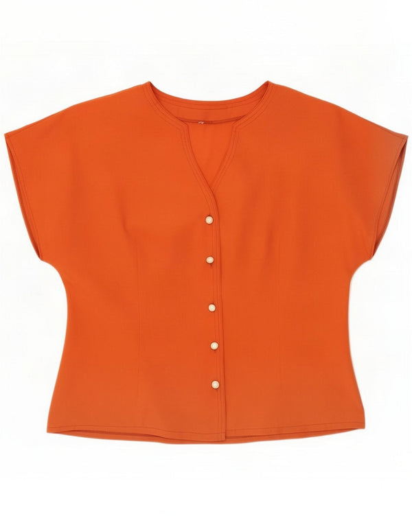 Blusa feminina vintage de manga curta oversized EU 36 pequena laranja