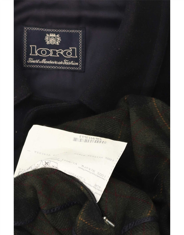 Sobretudo Lord Mens UK 40 Grande Lã Virgem Azul Marinho