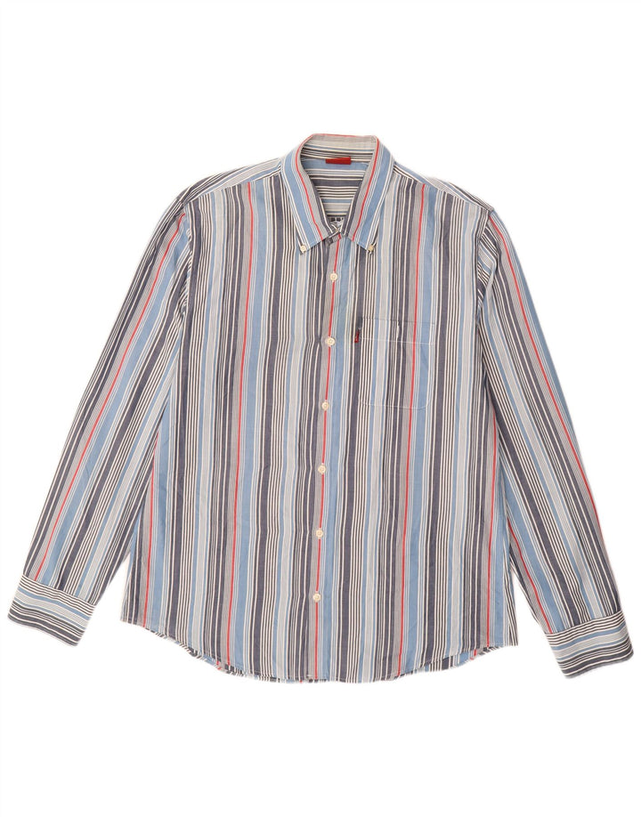 Camisa masculina LEVI'S XL de algodão listrado azul