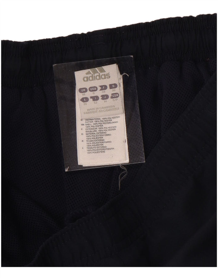 Adidas Womens Capri Calças de treino UK 10 Pequeno Poliéster Azul Marinho