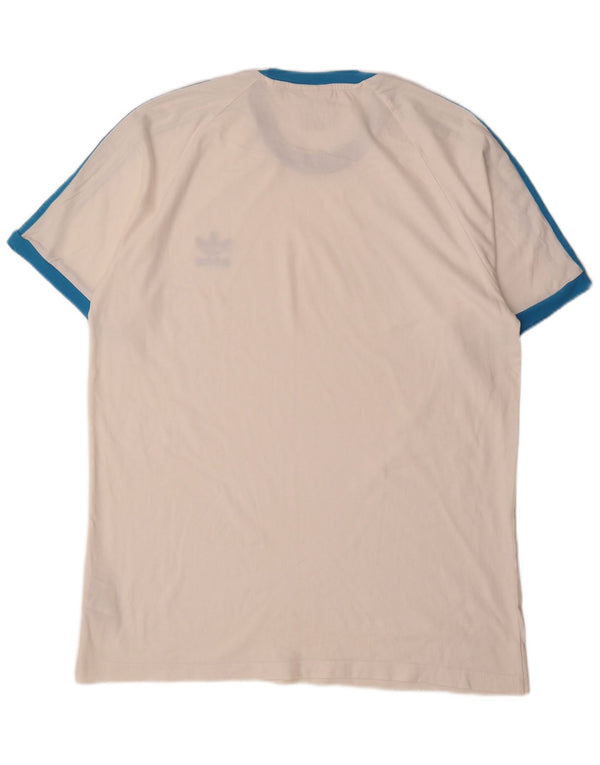 Adidas Mens Camiseta Top Grande Algodão Branco