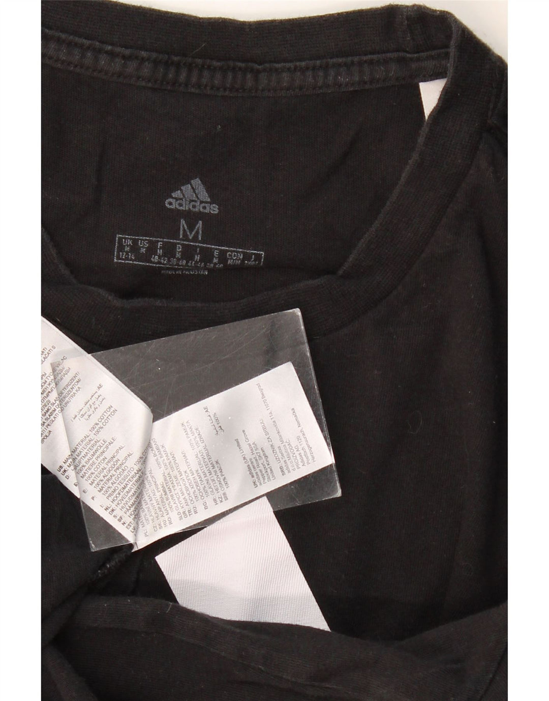 Camiseta feminina ADIDAS com estampa gráfica UK 12/14 médio algodão preto