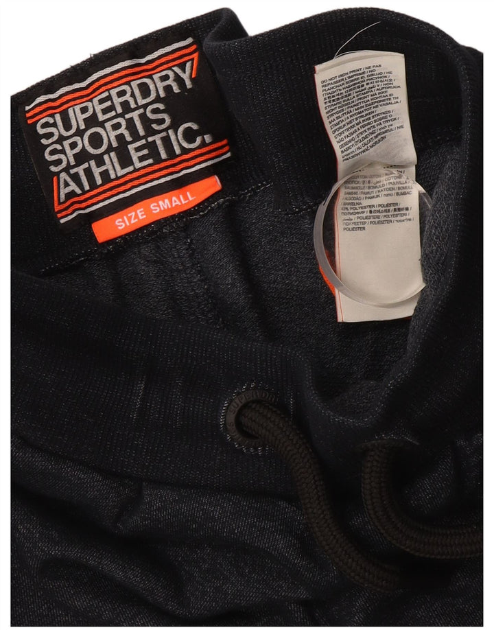 Shorts esportivos masculinos SUPERDRY pequenos algodão manchado azul marinho
