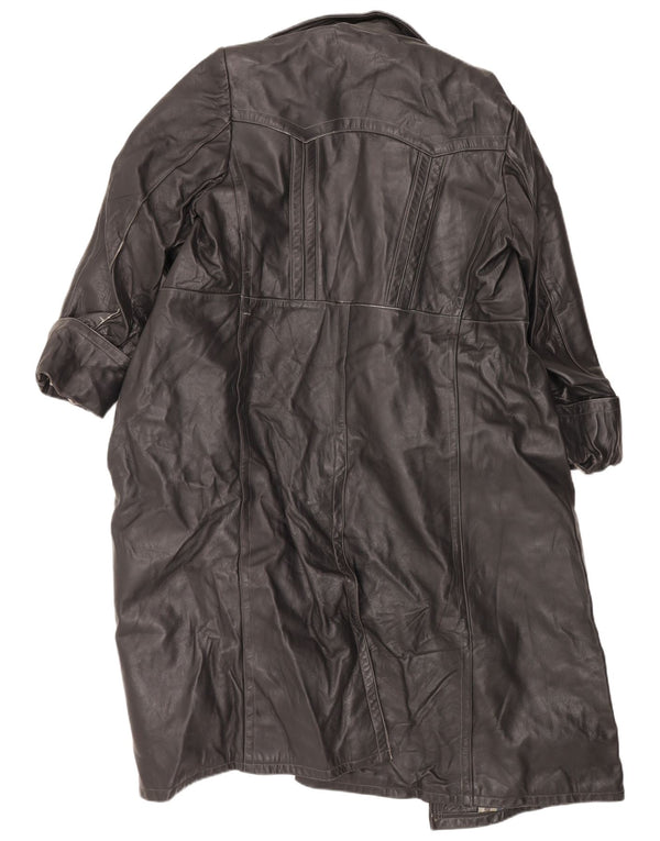 Casaco impermeável masculino de couro VINTAGE Reino Unido 38 couro preto médio