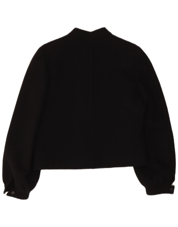 Jaqueta bomber feminina vintage IT 46 grande lã preta