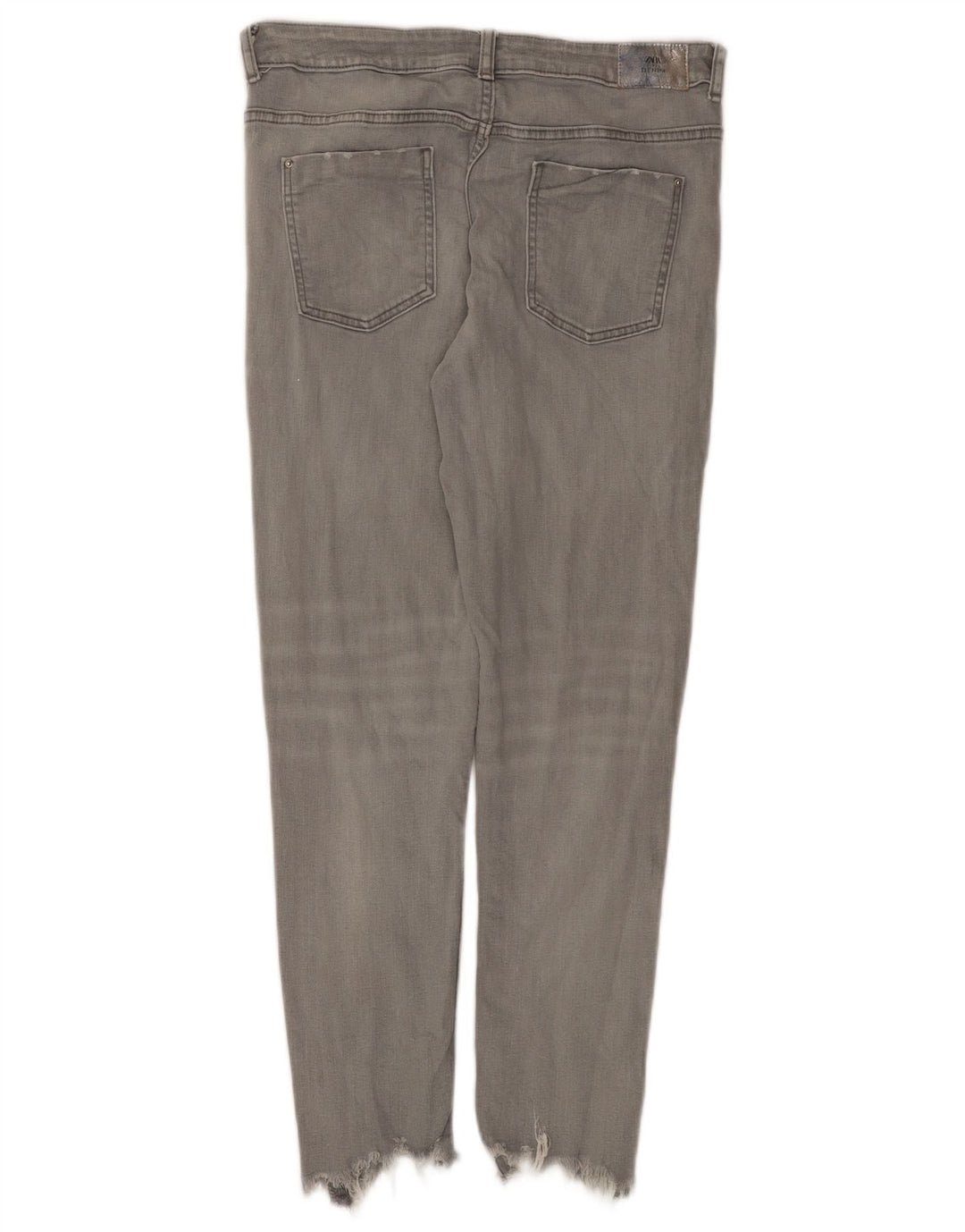 Zara Jeans Slim Feminino EU 40 Médio W30 L27 Algodão Cinza