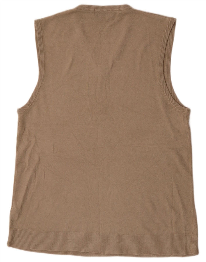 Regata masculina Marks & Spencer Blue Harbor Vest grande acrílico bege