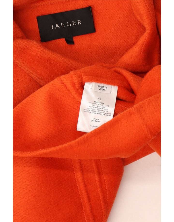 Jaqueta Bolero Feminina Jaeger com 3 Botões Reino Unido 12 Médio Laranja Angora