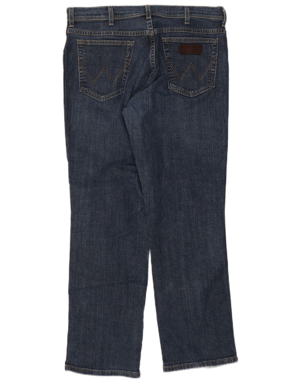 Wrangler Masculino Texas Stretch Straight Jeans W36 L30 Azul Algodão