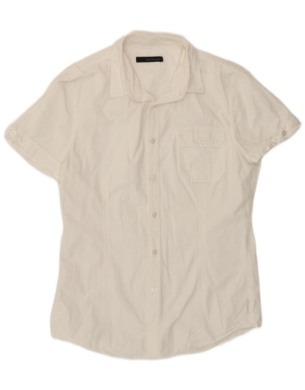 Camisa masculina de manga curta Calvin Klein Jeans grande branca