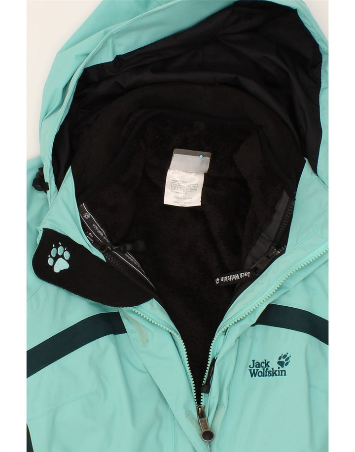 Jaqueta corta-vento feminina com capuz JACK WOLFSKIN Reino Unido 12/14 verde médio