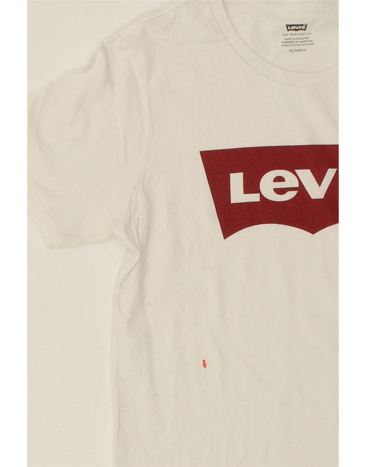 LEVI'S Mens Graphic T-Shirt Top XS White Cotton Vintage Levi's and Second-Hand Levi's from Messina Hembry 