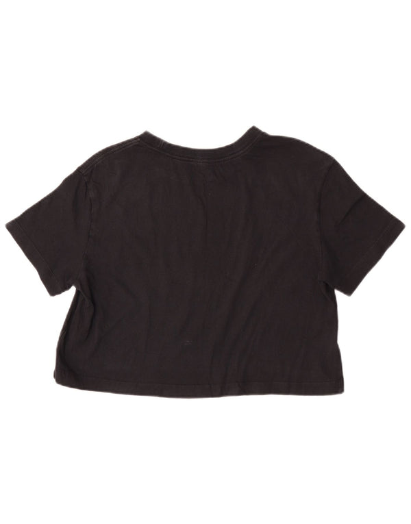 Camiseta Nike Feminina Crop Graphic Top UK 10 Pequena Algodão Preto