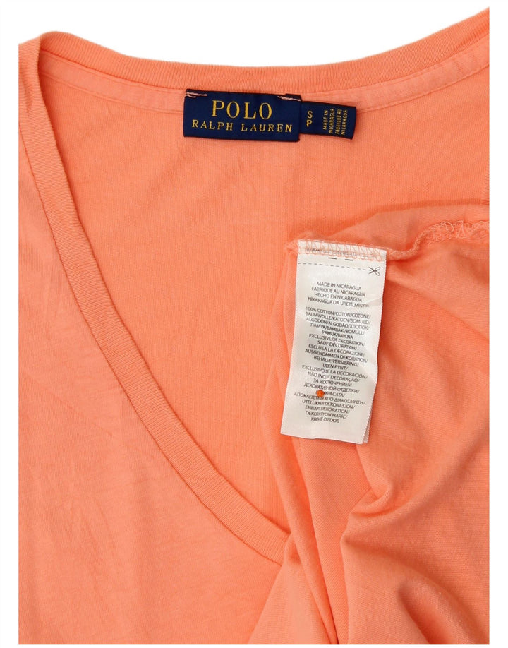 Camiseta feminina Polo Ralph Lauren top pequeno algodão laranja