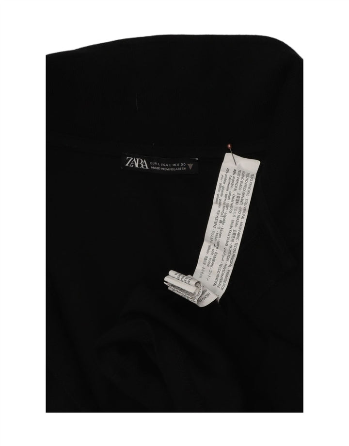 Vestido polo feminino Zara UK 16 grande algodão preto