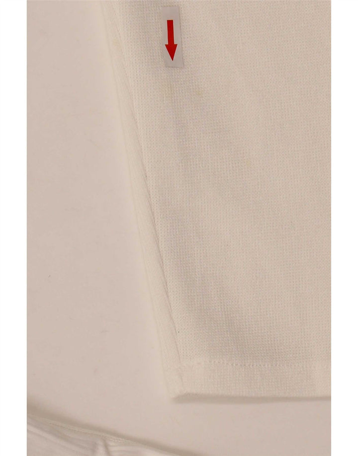 Vestido feminino Zara de manga comprida UK 14 médio branco poliéster
