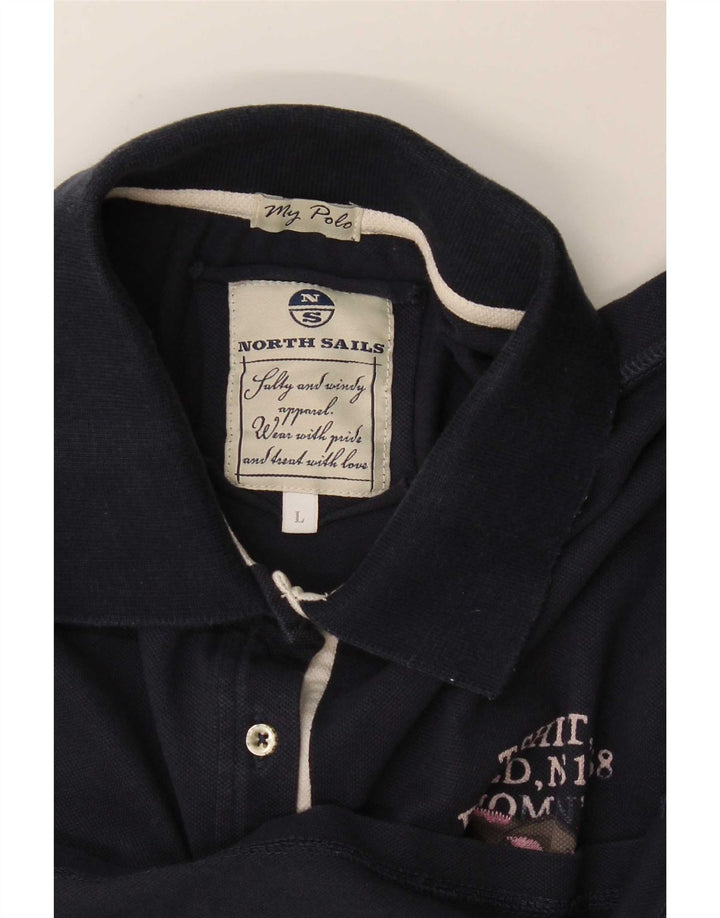 Camisa pólo gráfica feminina North Sails Reino Unido 14 grande azul marinho