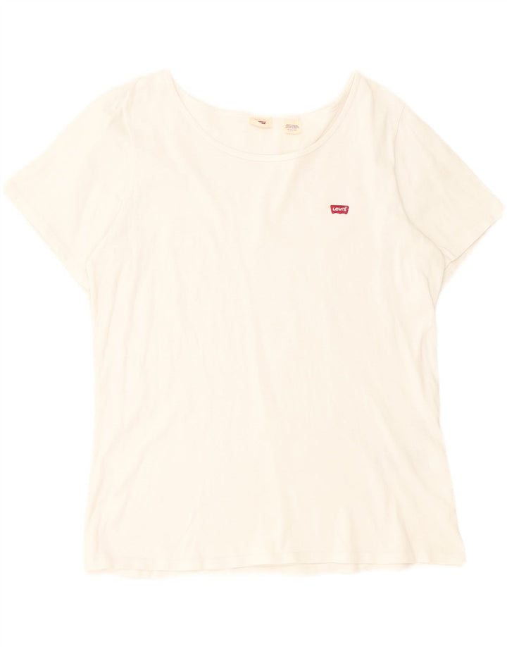 LEVI'S Womens T-Shirt Top UK 20 2XL Off White Cotton Vintage Levi's and Second-Hand Levi's from Messina Hembry 