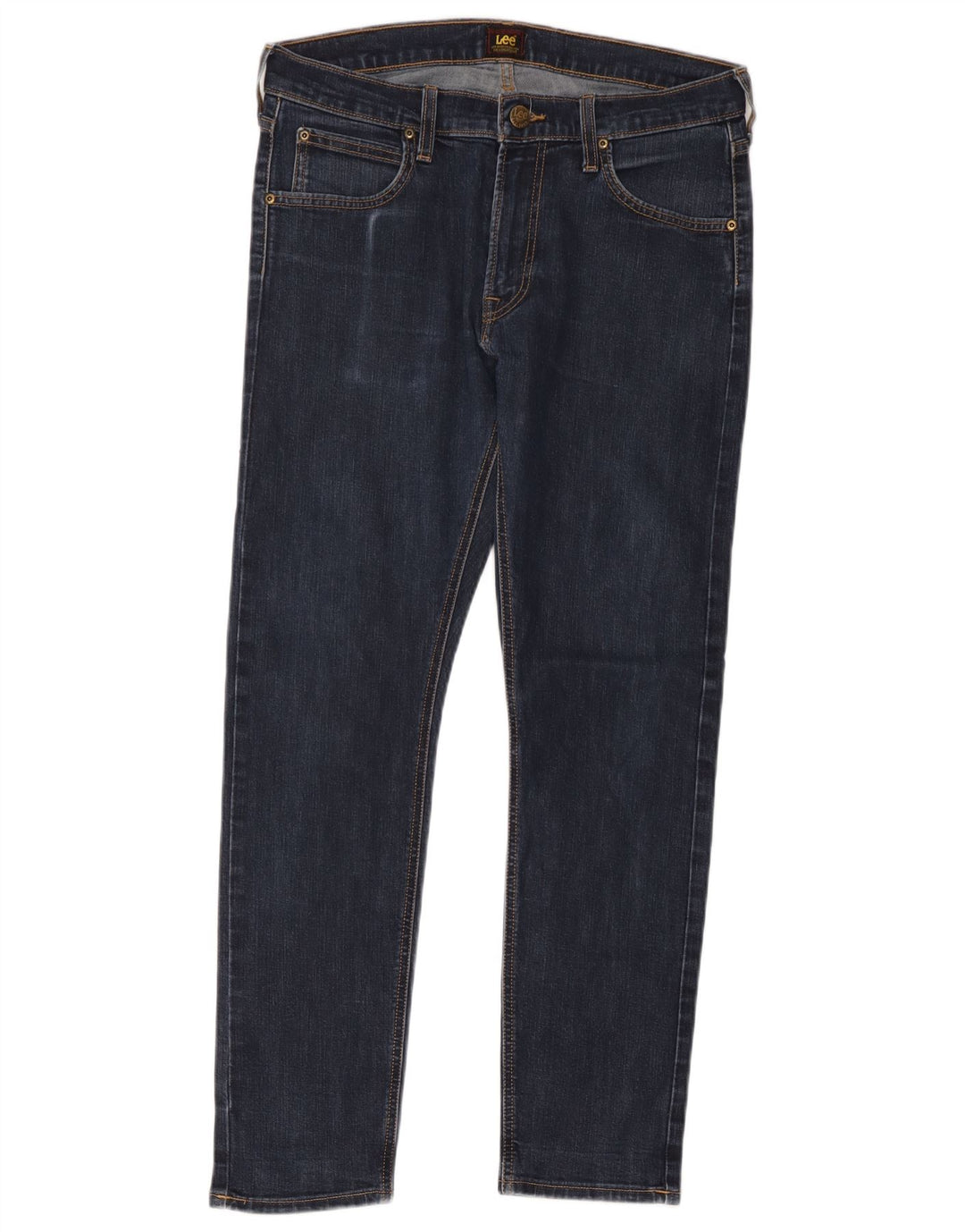 Lee Mens Luke Slim Jeans W32 L32 Azul Marinho Algodão