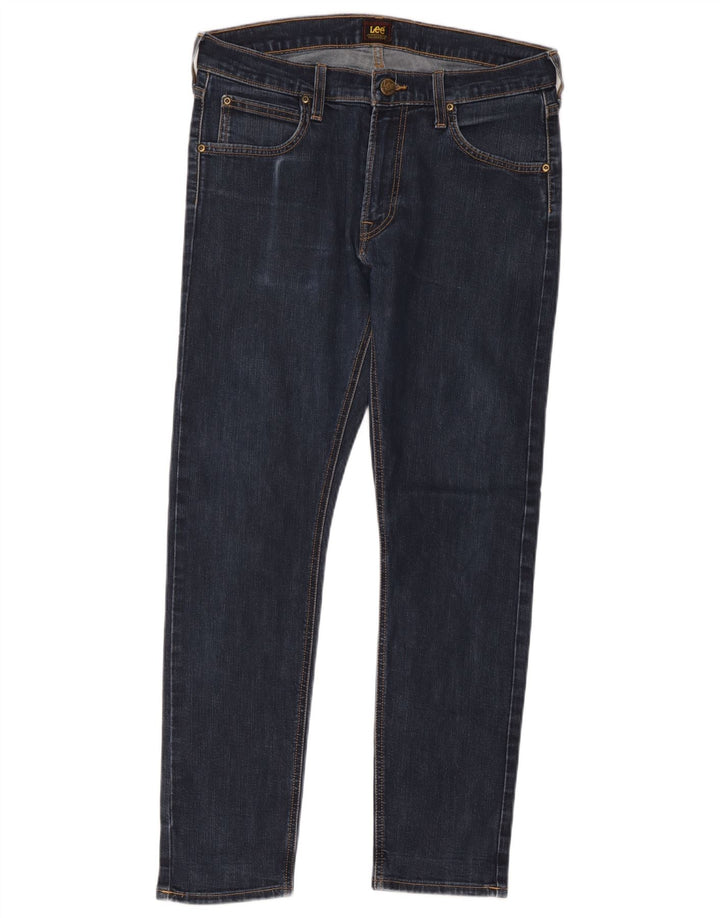 Lee Mens Luke Slim Jeans W32 L32 Azul Marinho Algodão