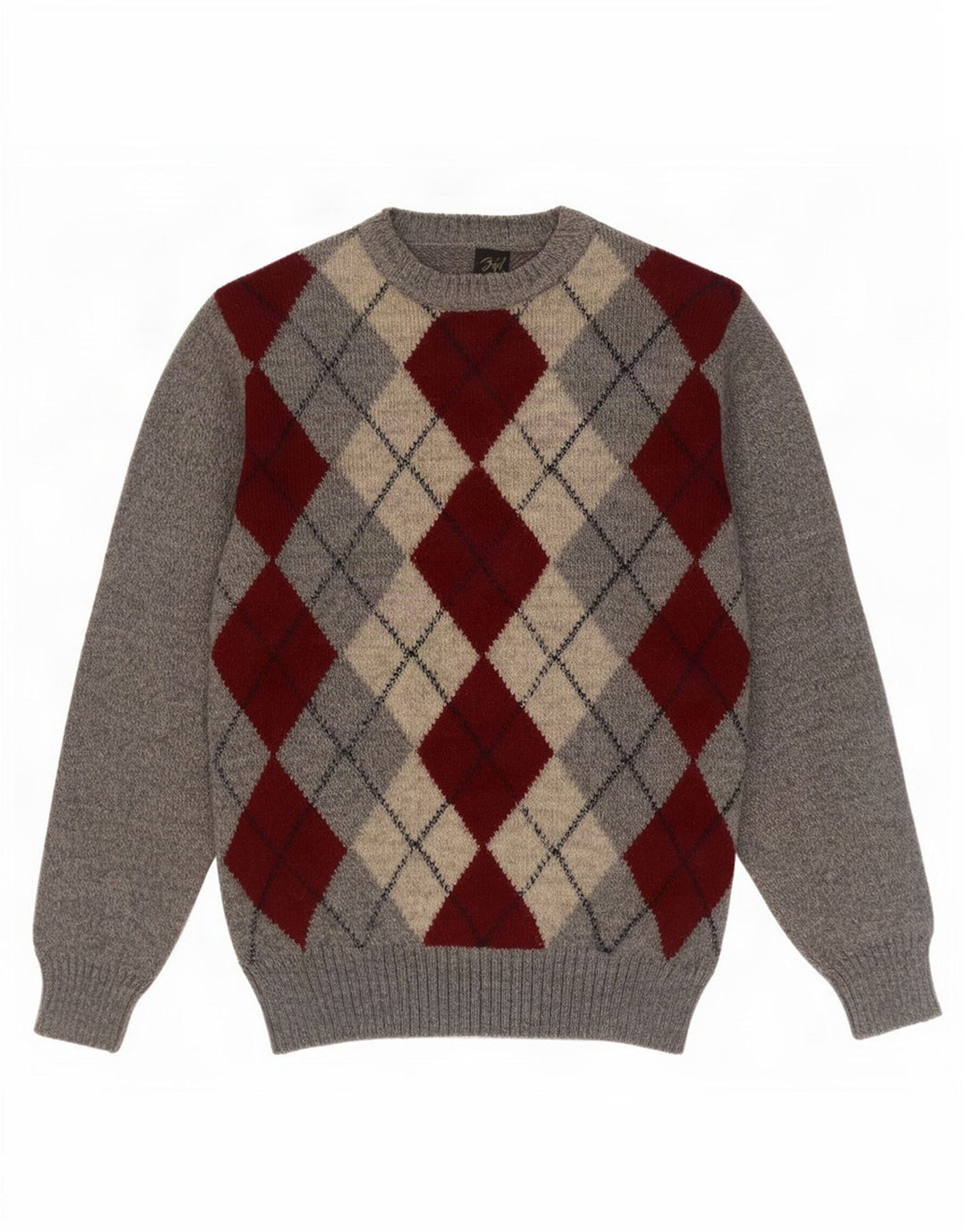 Suéter masculino Rodes com gola redonda IT 48 cinza médio argyle/diamante