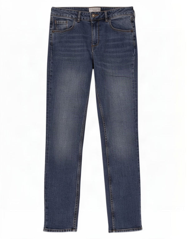 Calça jeans feminina Fat Face Westbury Slim UK 8 pequena W28 L27 algodão azul