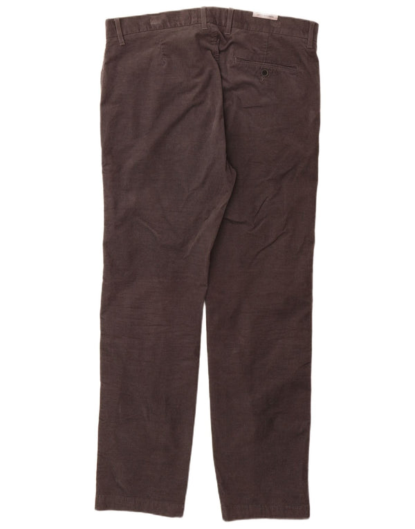 Calça chino reta masculina Marks & Spencer W34 L31 algodão marrom
