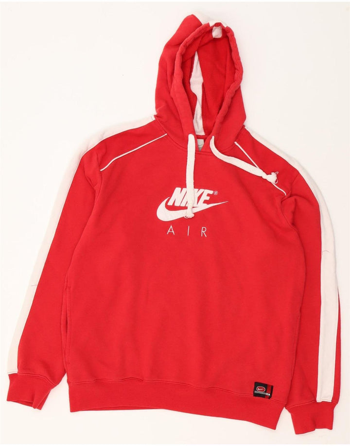 Moletom com capuz gráfico masculino Nike médio vermelho colorblock algodão