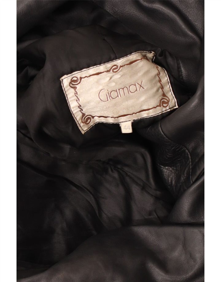 Jaqueta de couro feminina Giamax EU 44 XL preta