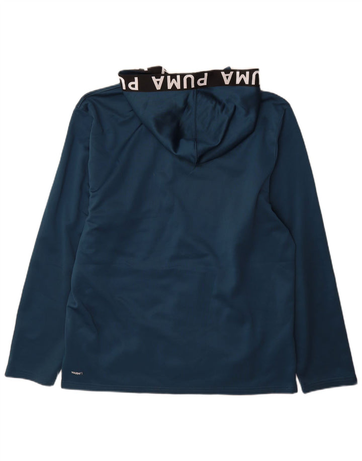 Puma masculino gráfico moletom com capuz médio azul marinho poliéster colorblock