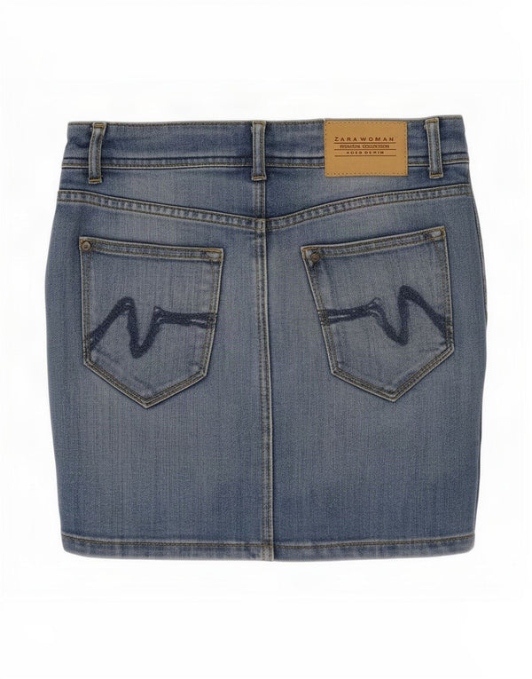 Zara Womens Mini Denim Skirt EU 36 XS W26 Blue