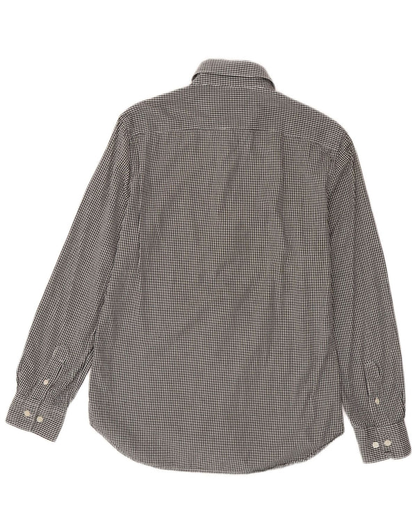 Camisa masculina French Connection algodão guingão cinza médio