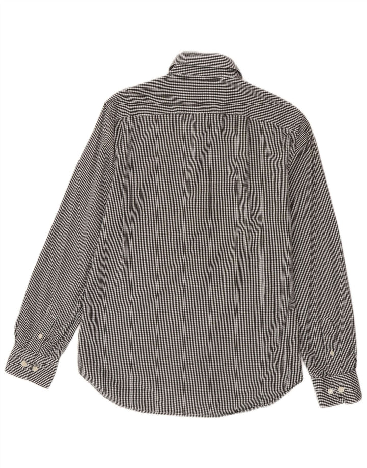 Camisa masculina French Connection algodão guingão cinza médio