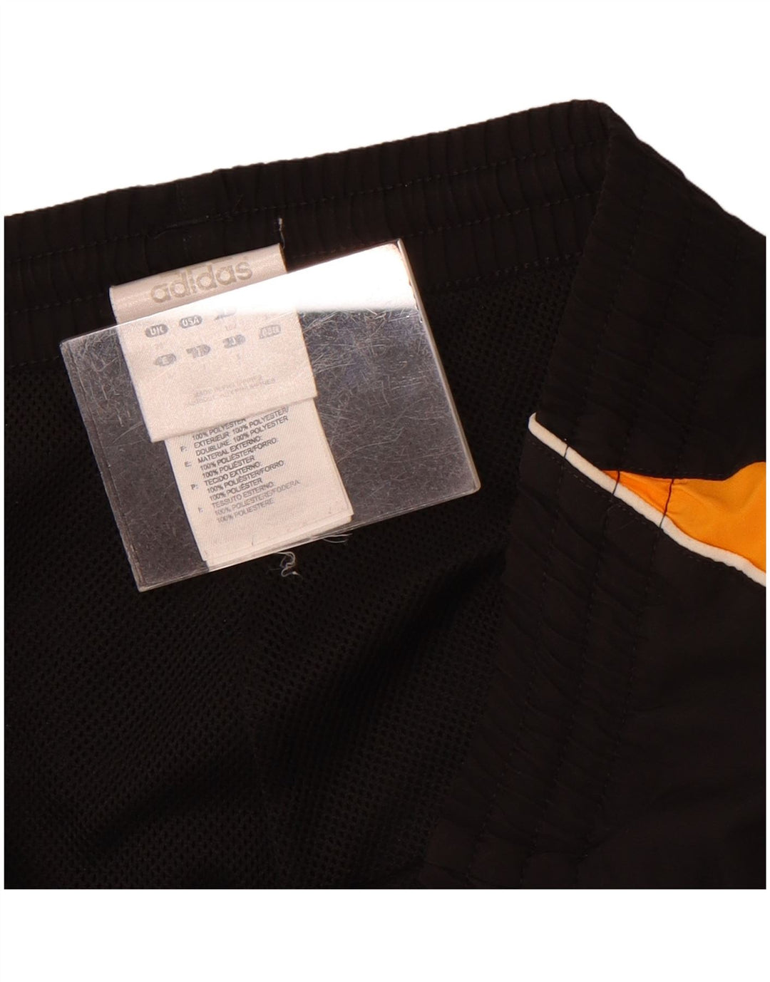 Shorts esportivos masculinos Adidas 12-13 anos preto colorblock poliéster