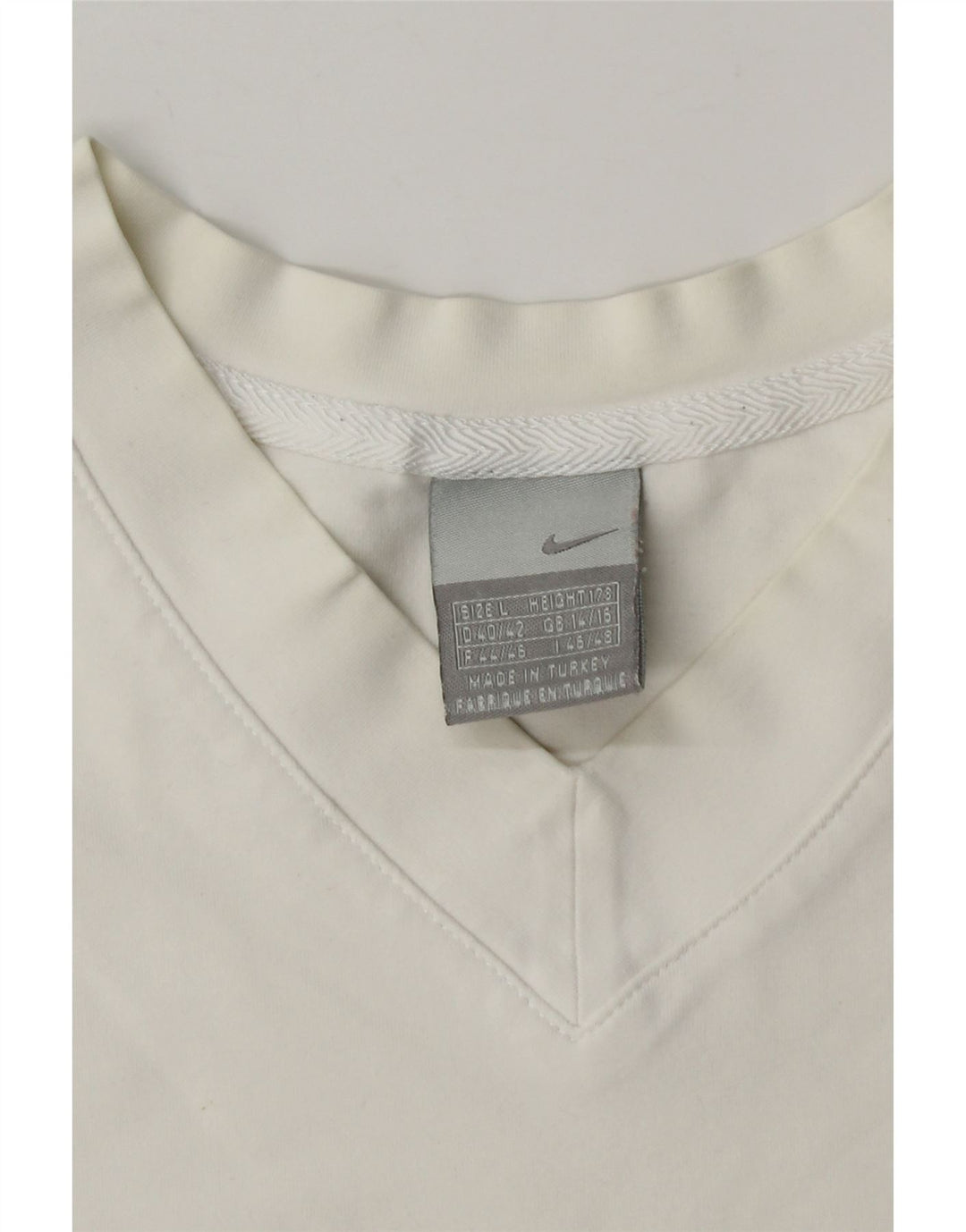 Top feminino Nike manga 3/4 UK 14/16 grande branco