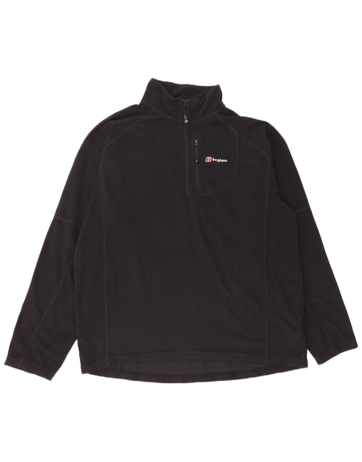 Berghaus Suéter masculino de lã com zíper e gola 2XL poliéster preto