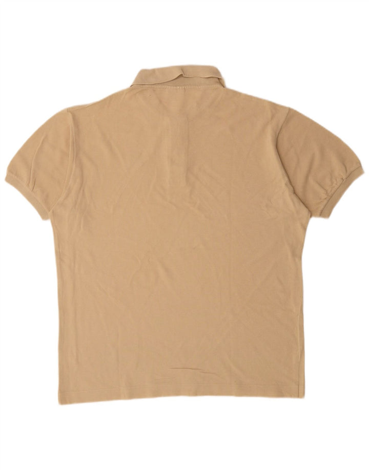 Camisa polo masculina Lacoste tamanho 5 grande algodão bege