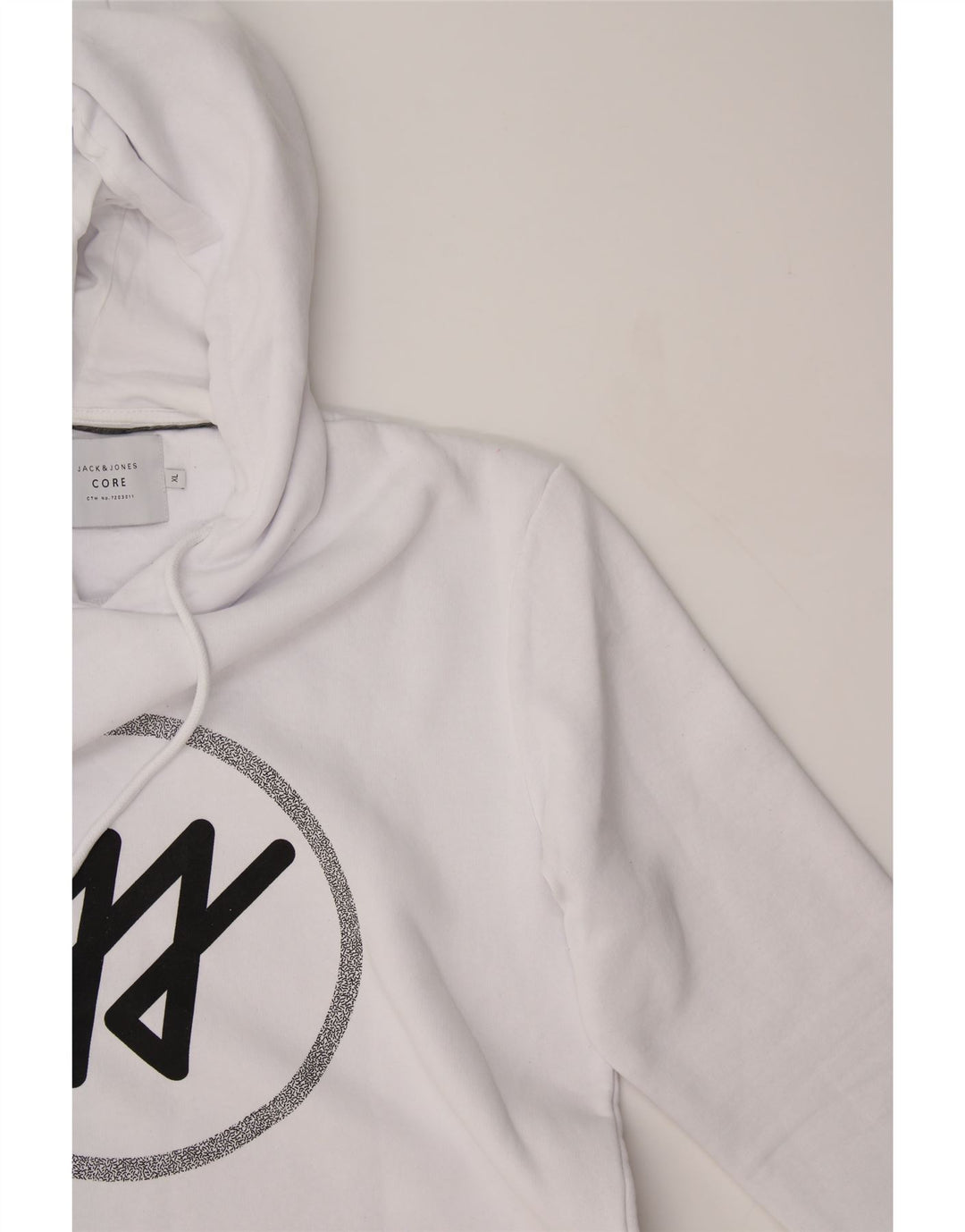 JACK & JONES Mens Graphic Hoodie Jumper XL White Cotton Vintage Jack & Jones and Second-Hand Jack & Jones from Messina Hembry 