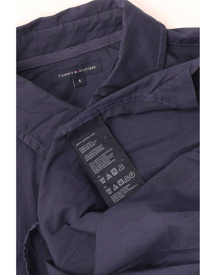 Camisa feminina Tommy Hilfiger EUA 4 pequena algodão azul marinho